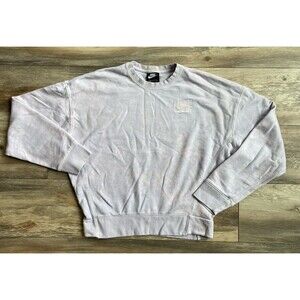 Nike Women's Sweatshirt Violet & Pink Swoosh Crop Top Pullover Medium Sweatshirt